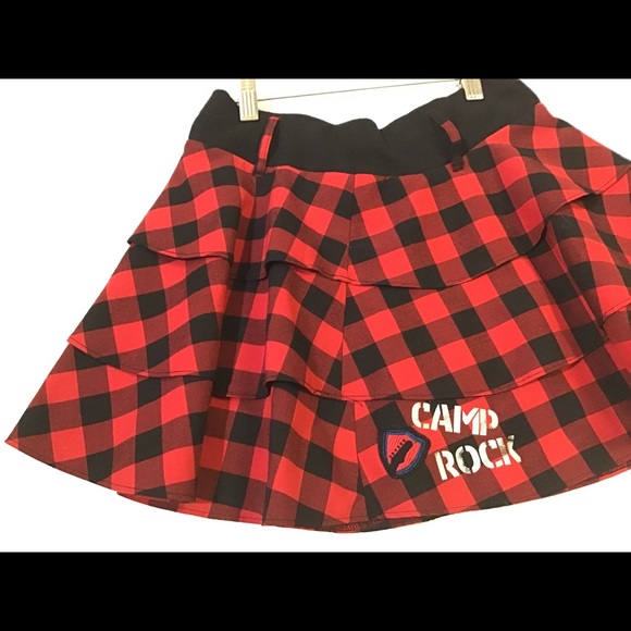 Girls camp rock Buffalo check red n black plaid ruffled mini skirt - Picture 10 of 12